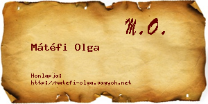 Mátéfi Olga névjegykártya