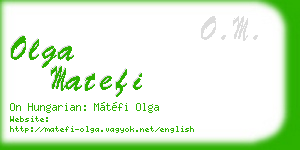 olga matefi business card
